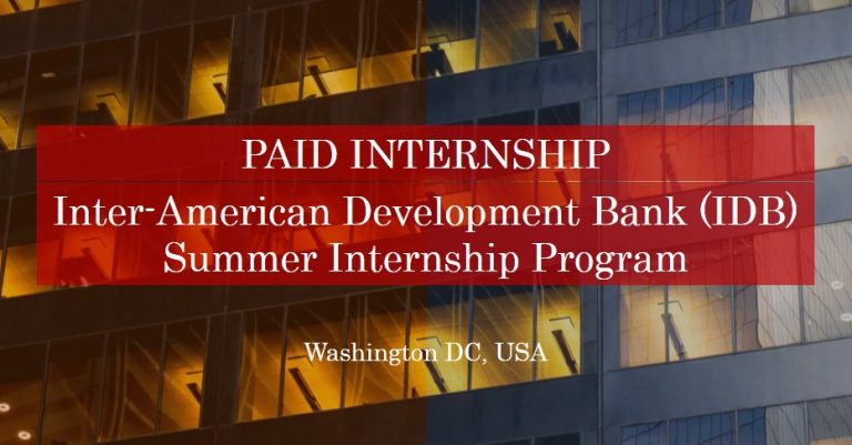 2017 Inter-American Development Bank (IDB) Summer Internship Program ...