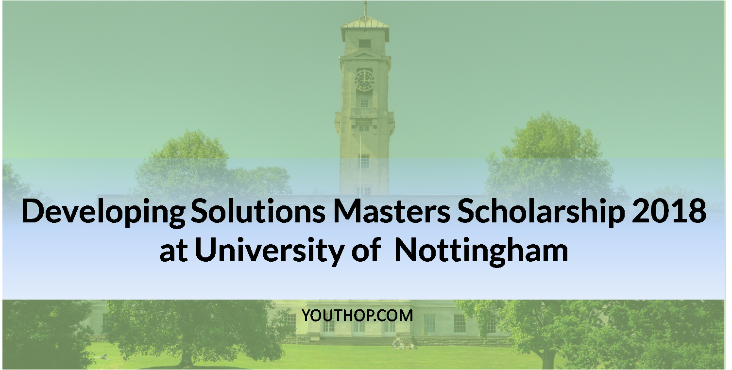 Developing Solutions Masters Scholarship 2018 At University Of