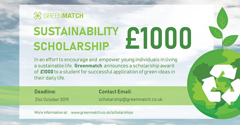 GreenMatch Sustainability Scholarship of £1000
