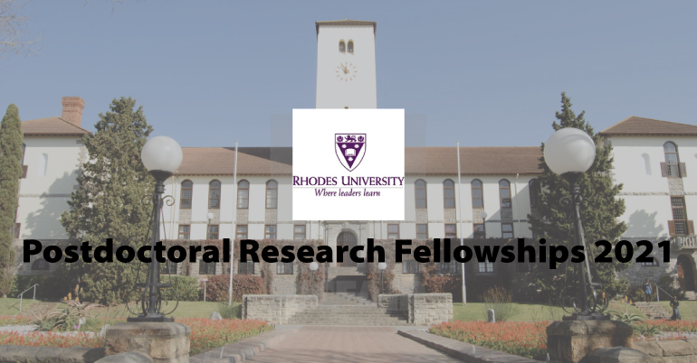 Rhodes University Postdoctoral Research Fellowships 2021