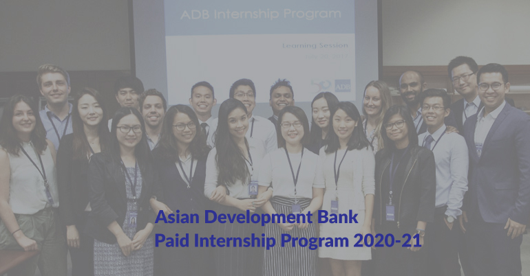 Asian Development Bank Paid Internship Program 2020-21