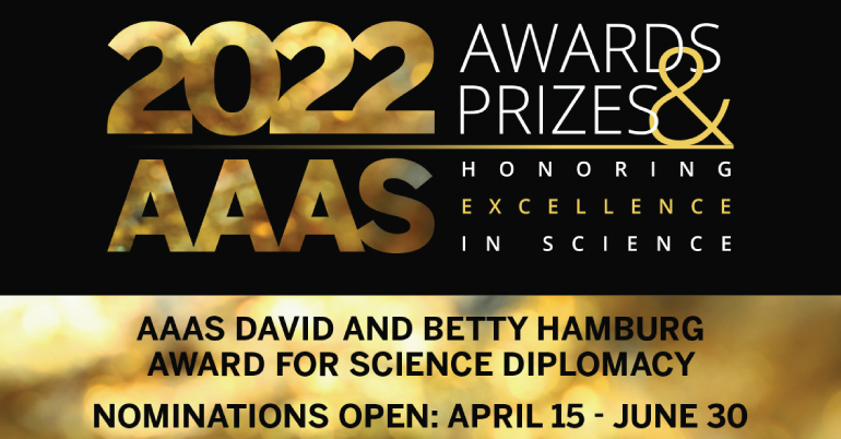 AAAS David and Betty Hamburg Award for Science Diplomacy 2022