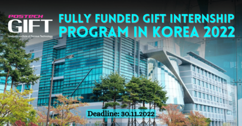 Fully Funded GIFT Internship Program in Korea 2022