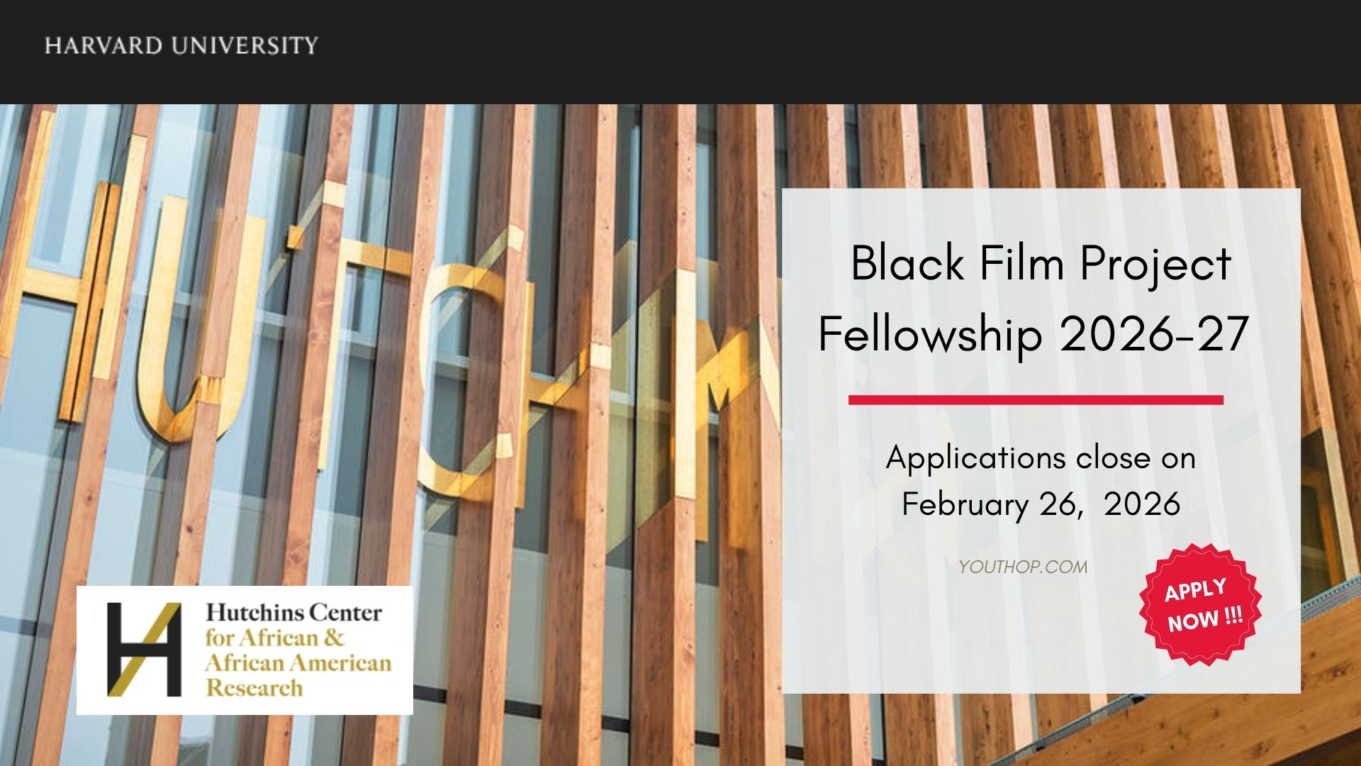 The Harvard Hutchins Center Black Film Project Fellowship 2026