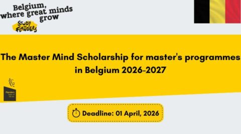 The Master Mind Scholarship for Master’s Programmes in Belgium 2026-2027