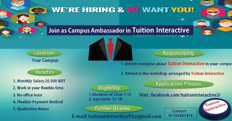 Campus Ambassador In Tuition Interactive 2017 In Dhaka Bangladesh