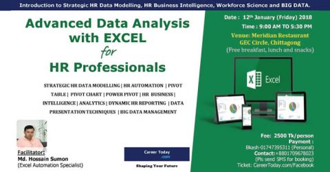 Advanced Data Analysis with EXCEL for HR Professionals 2018 in Chittagong