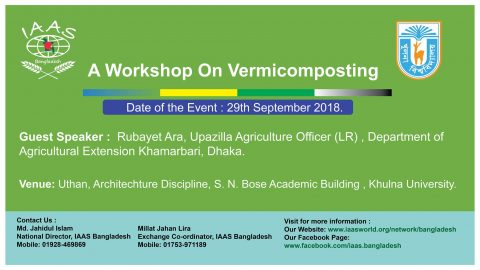 Join the workshop on Vermicomposting 2018