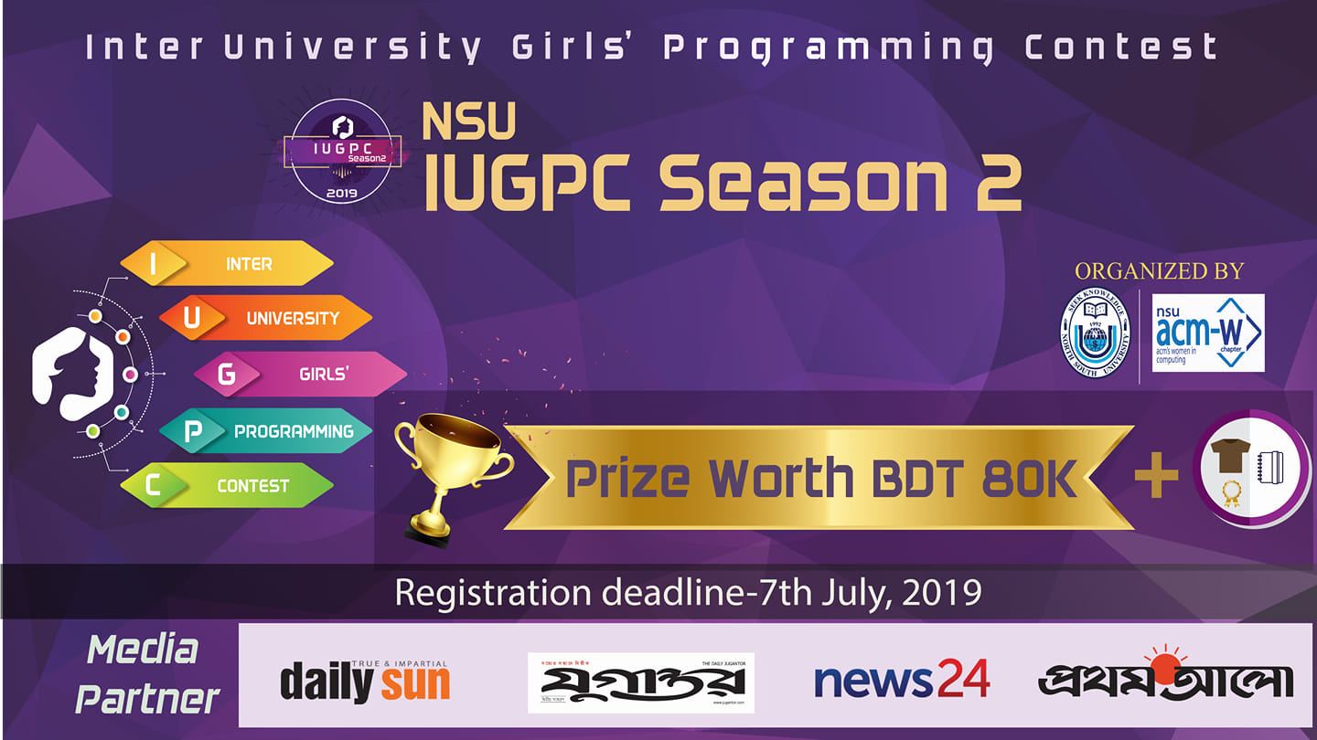 NSU Inter University Girls' Programming Contest- Season 2